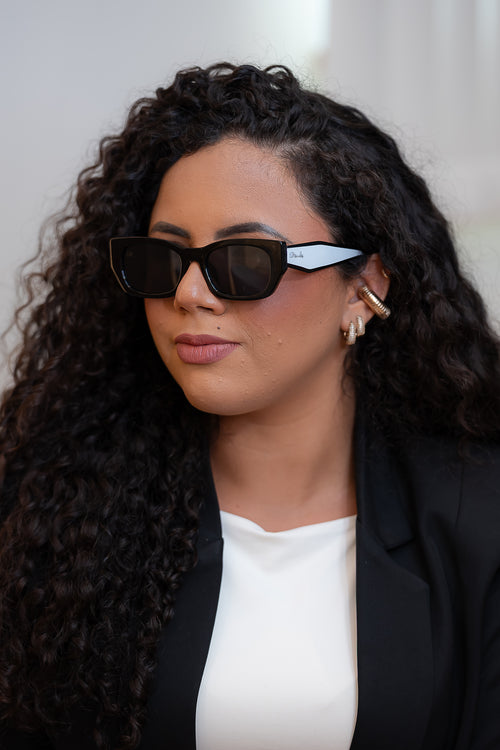 Óculos Solar Grace Feminino - Preto com Branco