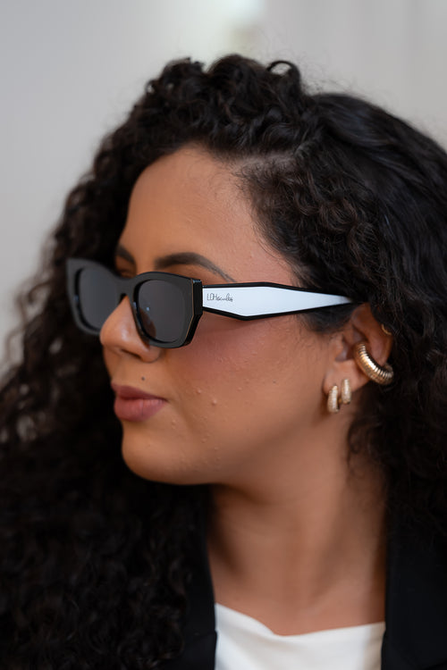 Óculos Solar Grace Feminino - Preto com Branco
